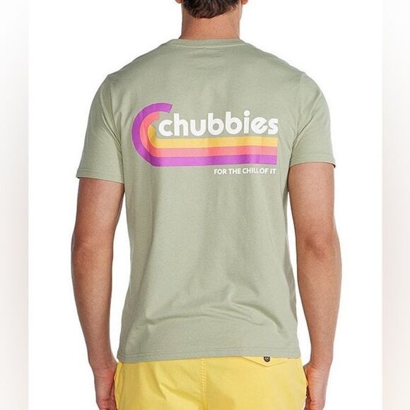 NWOT Chubbies The Sandbar Mens green Short Sleeve Graphic Print T-Shirt Size M - Picture 2 of 7